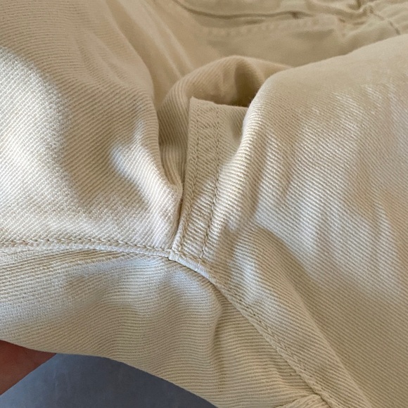 Zara High-Waisted Paper Bag Jeans Pants Like New 6 Ecru Mango - Picture 15 of 16